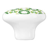 Blattmuster, Muster von Blätter, grüne Blätter Keramikknauf (Seitenansicht)