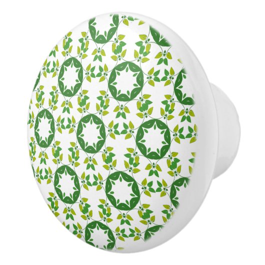 Blattmuster, Muster von Blätter, grüne Blätter Keramikknauf (Rechts)