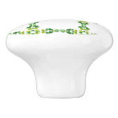 Blattmuster, Muster von Blätter, grüne Blätter Keramikknauf (Seitenansicht)