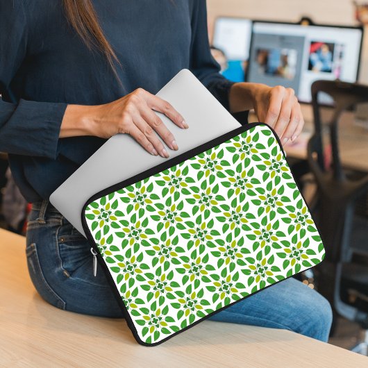Blattmuster, Muster von Blätter, grüne Blätter Laptopschutzhülle