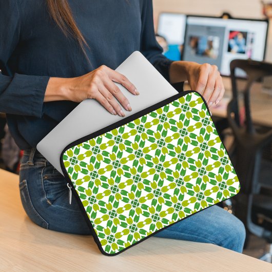 Blattmuster, Muster von Blätter, grüne Blätter Laptopschutzhülle