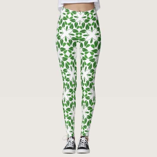 Blattmuster, Muster von Blätter, grüne Blätter Leggings (Vorderseite)