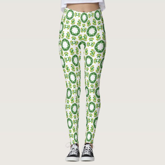 Blattmuster, Muster von Blätter, grüne Blätter Leggings (Vorderseite)