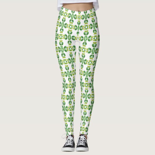 Blattmuster, Muster von Blätter, grüne Blätter Leggings (Vorderseite)