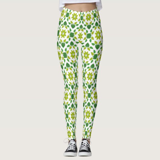 Blattmuster, Muster von Blätter, grüne Blätter Leggings (Vorderseite)
