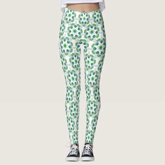 Blattmuster, Muster von Blätter, grüne Blätter Leggings (Vorderseite)