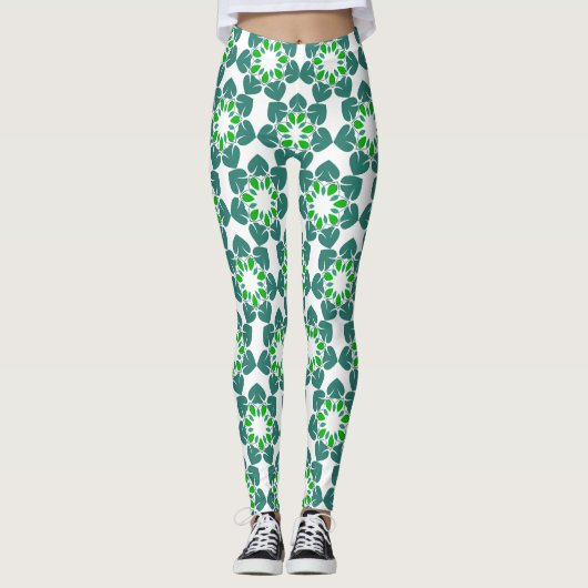 Blattmuster, Muster von Blätter, grüne Blätter Leggings (Vorderseite)