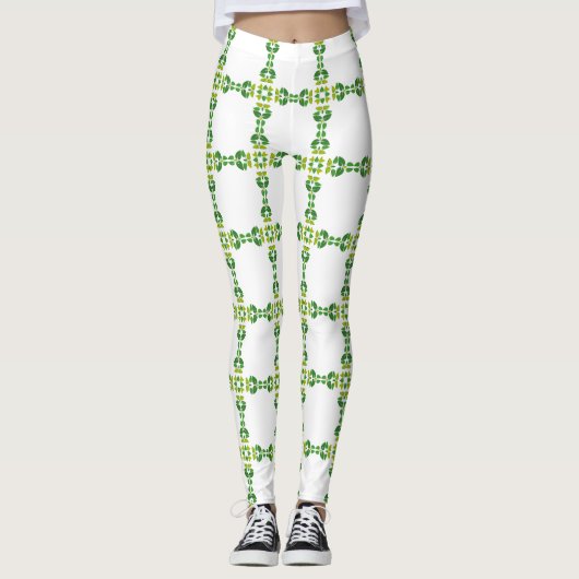 Blattmuster, Muster von Blätter, grüne Blätter Leggings (Vorderseite)