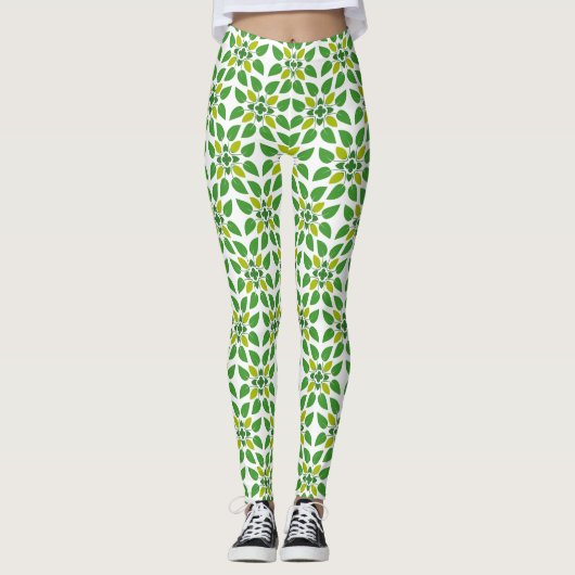 Blattmuster, Muster von Blätter, grüne Blätter Leggings (Vorderseite)