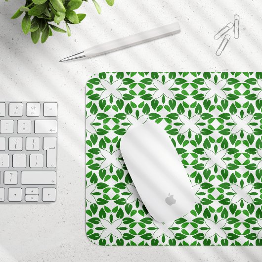 Blattmuster, Muster von Blätter, grüne Blätter Mousepad