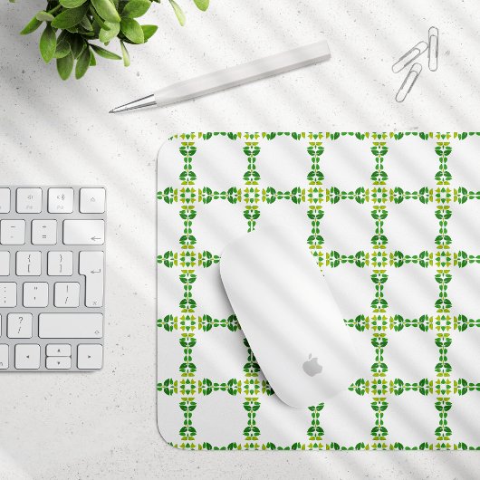 Blattmuster, Muster von Blätter, grüne Blätter Mousepad