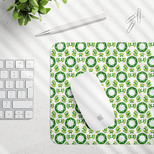 Blattmuster, Muster von Blätter, grüne Blätter Mousepad