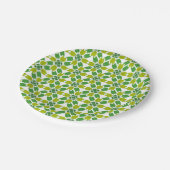 Blattmuster, Muster von Blätter, grüne Blätter Pappteller (Schrägansicht)
