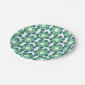 Blattmuster, Muster von Blätter, grüne Blätter Pappteller (Schrägansicht)