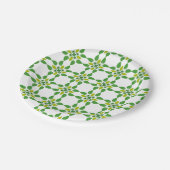 Blattmuster, Muster von Blätter, grüne Blätter Pappteller (Schrägansicht)