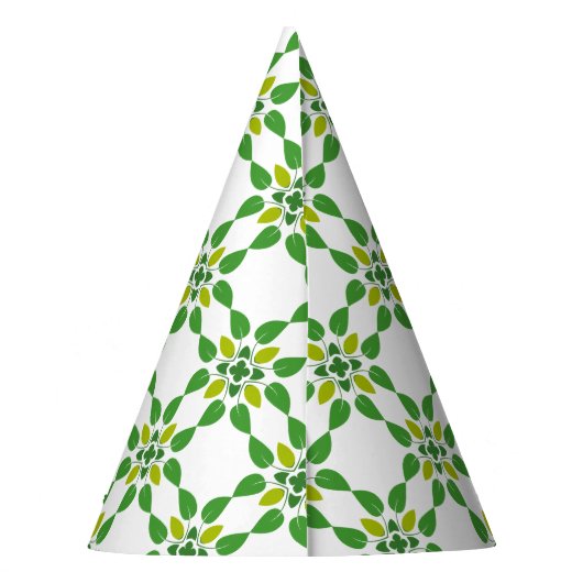 Blattmuster, Muster von Blätter, grüne Blätter Partyhütchen (Rückseite)
