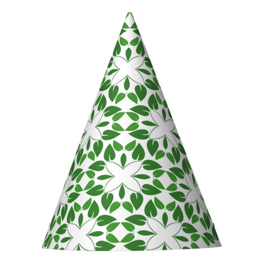 Blattmuster, Muster von Blätter, grüne Blätter Partyhütchen (Vorderseite)