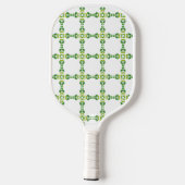 Blattmuster, Muster von Blätter, grüne Blätter Pickleball Schläger (Rückseite)