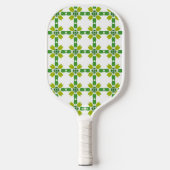 Blattmuster, Muster von Blätter, grüne Blätter Pickleball Schläger (Vorderseite)
