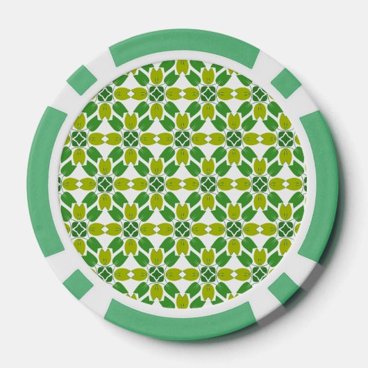 Blattmuster, Muster von Blätter, grüne Blätter Pokerchips (Rückseite)