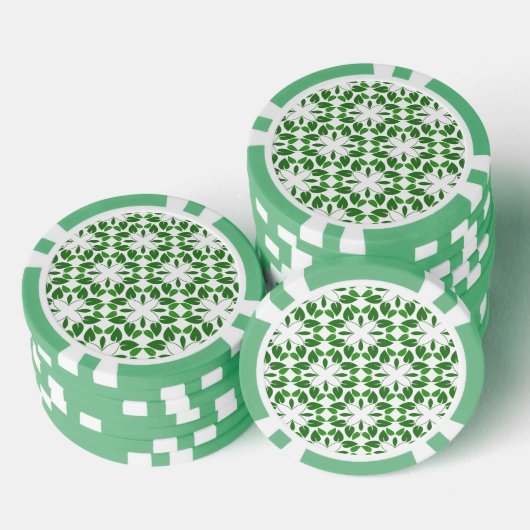 Blattmuster, Muster von Blätter, grüne Blätter Pokerchips (Stapel)