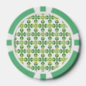 Blattmuster, Muster von Blätter, grüne Blätter Pokerchips (Vorderseite)