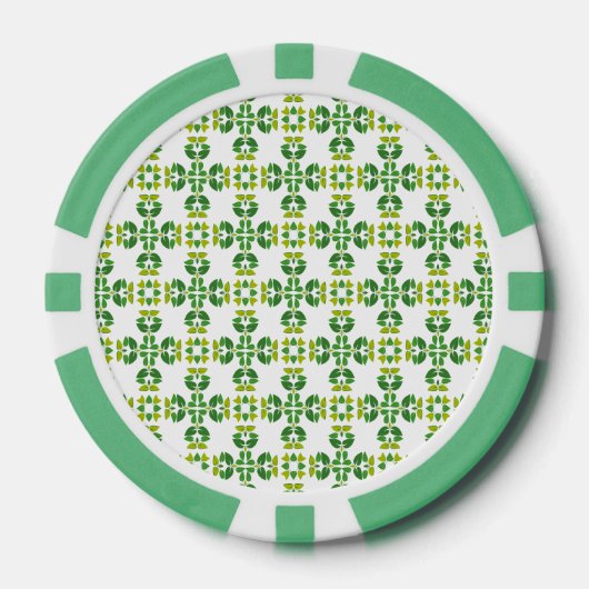 Blattmuster, Muster von Blätter, grüne Blätter Pokerchips (Vorderseite)