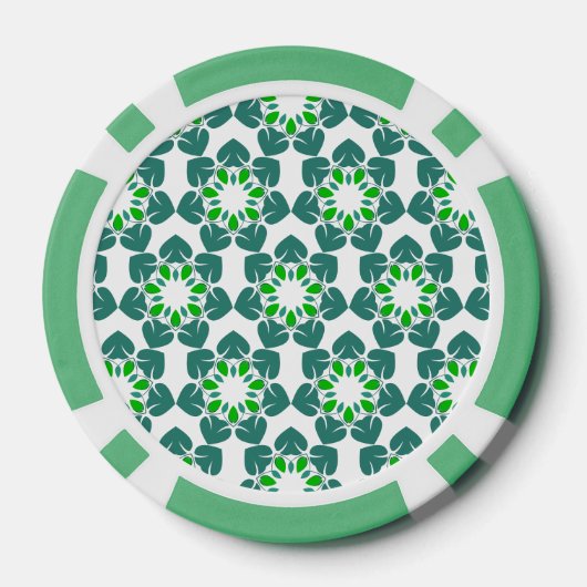 Blattmuster, Muster von Blätter, grüne Blätter Pokerchips (Rückseite)