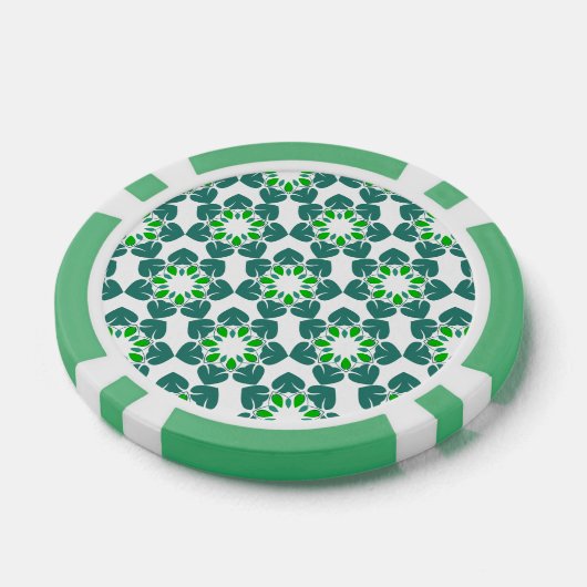 Blattmuster, Muster von Blätter, grüne Blätter Pokerchips (Einzeln)