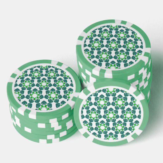 Blattmuster, Muster von Blätter, grüne Blätter Pokerchips (Stapel)