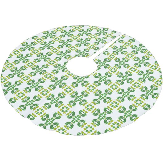 Blattmuster, Muster von Blätter, grüne Blätter Polyester Weihnachtsbaumdecke (Schrägansicht)