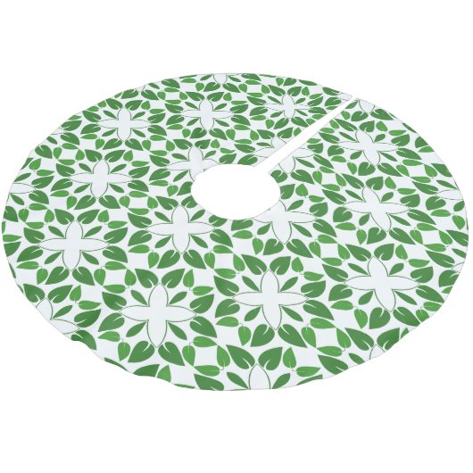 Blattmuster, Muster von Blätter, grüne Blätter Polyester Weihnachtsbaumdecke (Schrägansicht)