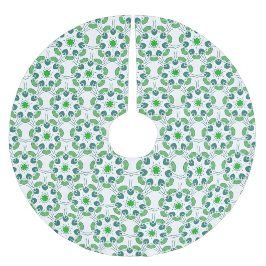 Blattmuster, Muster von Blätter, grüne Blätter Polyester Weihnachtsbaumdecke (Vorderseite)