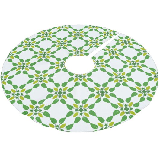 Blattmuster, Muster von Blätter, grüne Blätter Polyester Weihnachtsbaumdecke (Schrägansicht)