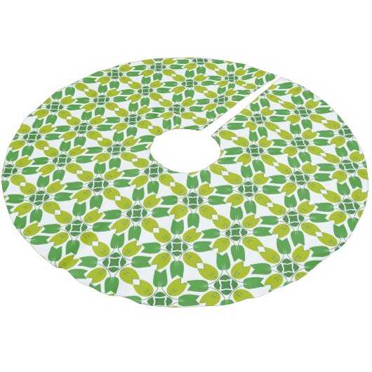 Blattmuster, Muster von Blätter, grüne Blätter Polyester Weihnachtsbaumdecke (Schrägansicht)