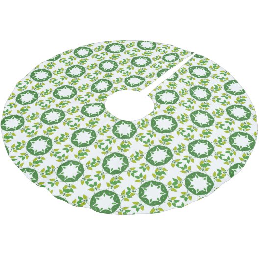 Blattmuster, Muster von Blätter, grüne Blätter Polyester Weihnachtsbaumdecke (Schrägansicht)