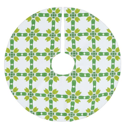 Blattmuster, Muster von Blätter, grüne Blätter Polyester Weihnachtsbaumdecke (Vorderseite)
