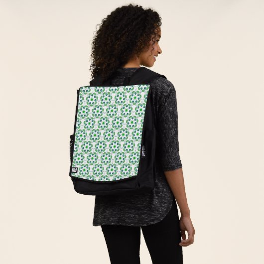 Blattmuster, Muster von Blätter, grüne Blätter Rucksack (Ausgewaschen)