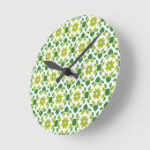 Blattmuster, Muster von Blätter, grüne Blätter Runde Wanduhr (Winkel)