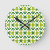 Blattmuster, Muster von Blätter, grüne Blätter Runde Wanduhr (Vorderseite)