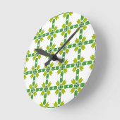 Blattmuster, Muster von Blätter, grüne Blätter Runde Wanduhr (Winkel)
