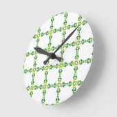 Blattmuster, Muster von Blätter, grüne Blätter Runde Wanduhr (Winkel)