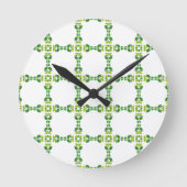 Blattmuster, Muster von Blätter, grüne Blätter Runde Wanduhr (Vorderseite)