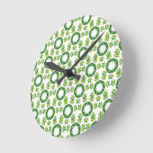 Blattmuster, Muster von Blätter, grüne Blätter Runde Wanduhr (Winkel)