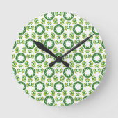 Blattmuster, Muster von Blätter, grüne Blätter Runde Wanduhr (Vorderseite)