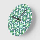 Blattmuster, Muster von Blätter, grüne Blätter Runde Wanduhr (Winkel)