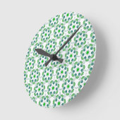 Blattmuster, Muster von Blätter, grüne Blätter Runde Wanduhr (Winkel)