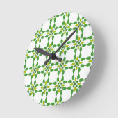 Blattmuster, Muster von Blätter, grüne Blätter Runde Wanduhr (Winkel)