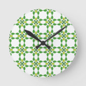 Blattmuster, Muster von Blätter, grüne Blätter Runde Wanduhr (Vorderseite)