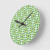 Blattmuster, Muster von Blätter, grüne Blätter Runde Wanduhr (Winkel)
